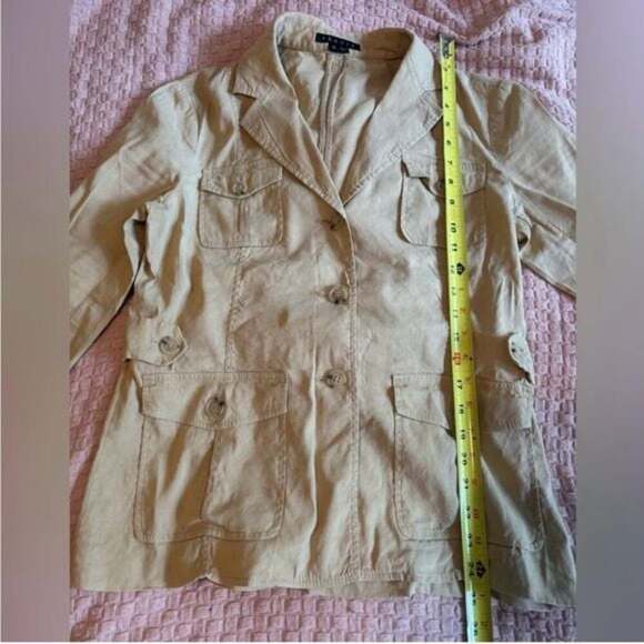 Theory Linen Utility Jacket Women's Size 12 - Picture 3 of 5